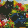 Cats In A Garden Diamond Painting