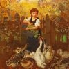 Girl Feeding Geese Diamond Painting