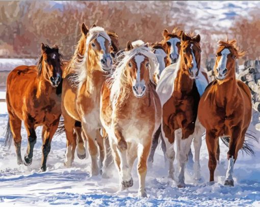 Herd Of Horses Diamond Painting