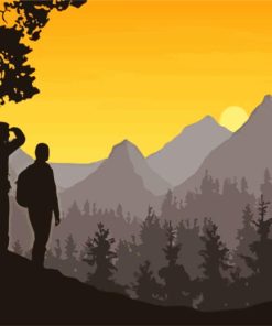 Hikers Silhouette Diamond Painting