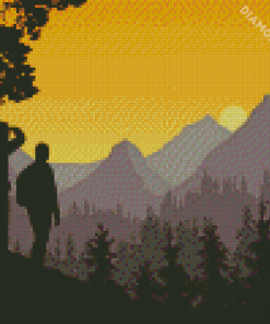 Hikers Silhouette Diamond Painting