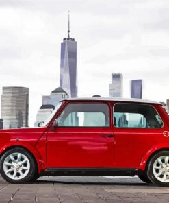 London Red Mini Car Diamond Painting