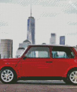 London Red Mini Car Diamond Painting