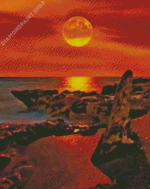 Moon Light On The Beach Diamond Painting