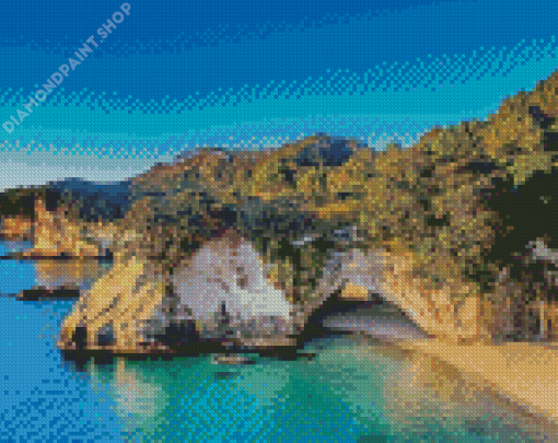 New Zeland Coromandel Cathedral Cove Diamond Painting