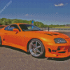 Orange Toyota Supra Mk4 Car Diamond Painting