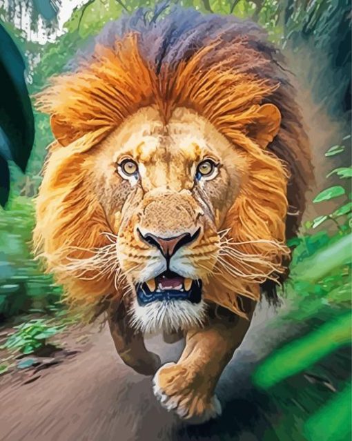 Running Lion Diamond Painting