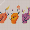 Sign Language Hands With Plants Diamond Painting