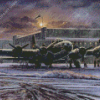 The Memphis Belle Aiplane In Snow Diamond Painting