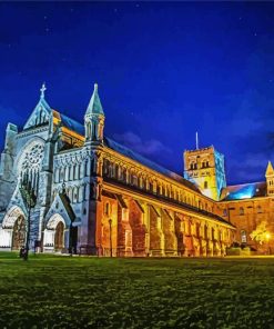 The St Albans Cathedral At Night Diamond Painting