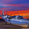 Twin Commander Aircraft At Sunset Diamond Painting