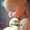 Adorable Girl And Duck Diamond Painting