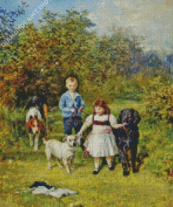 Aesthetic Children In Garden Diamond Painting