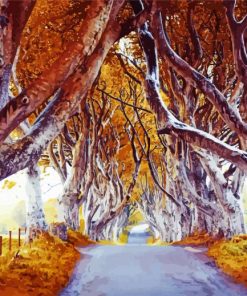 Dark Hedges Autumn Diamond Painting