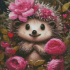 Floral Hedgehog Diamond Painting