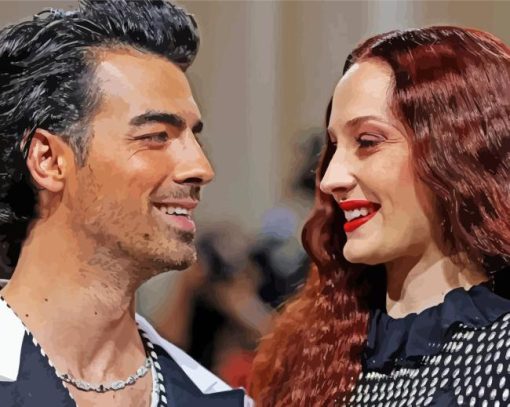 Joe Jonas And Sophie Turner Side Profiles Diamond Painting