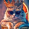 King Cat With Glasses Diamond Painting