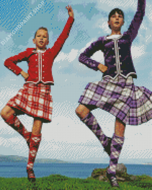 Highland Dancers Diamond Painting