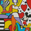 Cubism Lady And Mickey Diamond Painting