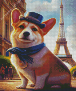 Dog In Paris Diamond Painting