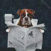 Dog Reading News Diamond Painting