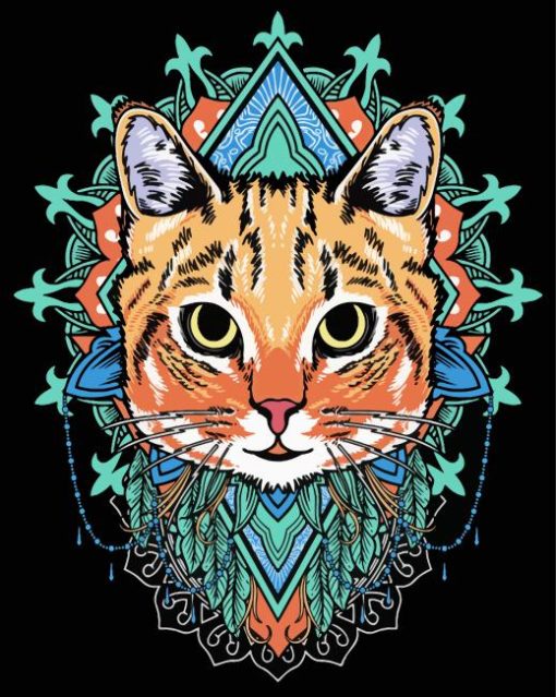 Mandala Cat Diamond Painting