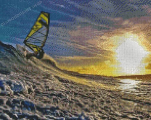 Sunset Windsurfing Diamond Painting