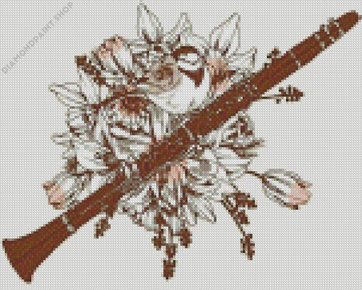 Floral Bassoon Diamond Painting