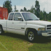 White Lowered Dodge Diamond Painting