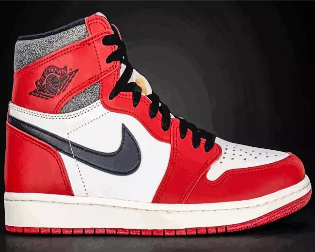 Air Jordan paint by number Red Air Jordan Diamond Painting